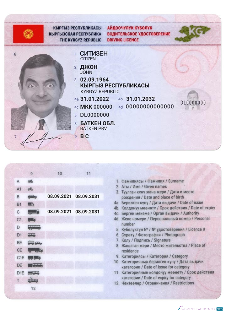 download Kyrgyzstan driving license 2019 present